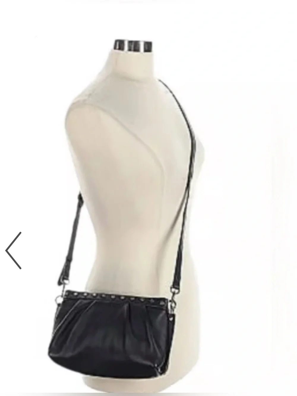 Black Stud-Trim Leather Crossbody Bag